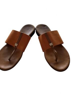 Italian Shoemakers Orange Leather Sandals – Made in Italy